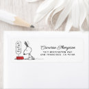 Search for dish return address labels Charles schulz