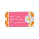 Search for orange daisy return address labels Bright