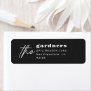 Search for black modern return address labels Unique