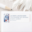 Search for blue floral return address labels Red