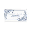 Search for floral navy blue return address labels Simple