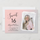 Search for pretty pink white sweet 16 invitations Girly