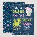 Search for dragon unicorn birthday invitations Unicorns