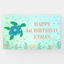 Search for under the sea birthday party banners Turtle