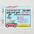 Search for fireman 1st birthday invitations Firefighter