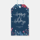 Search for happy holidays gift tags Blue and white