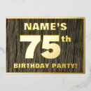 Search for 75 year old birthday invitations Rustic