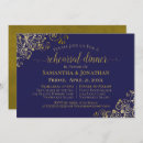 Search for navy rehearsal dinner invitations Navy blue and gold