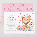 Search for girl monkey invitations Watercolor