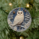 Search for white owl christmas tree decorations Animal