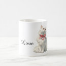 Search for red and white cat mugs Heart
