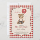 Search for red plaid invitations Teddy bear