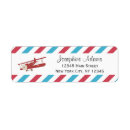 Search for airplane birthday return address labels Vintage