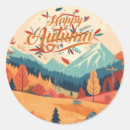 Search for vintage thanksgiving round stickers Fall