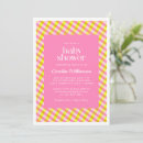 Search for pink and yellow baby shower invitations Stylish