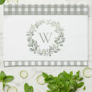 Search for sage and white tea towels Initial