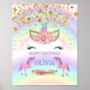 Search for unicorn birthday posters Baby girl