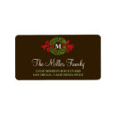 Search for green monogram return address labels Letter