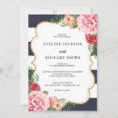 Search for navy and pink wedding invitations Greenery
