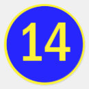 Search for number fourteen stickers Circle