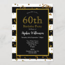 Search for gold glitter 60th birthday invitations Black and gold
