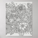 Search for adult coloring posters Floral