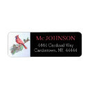 Search for winter cardinal return address labels Red bird