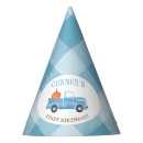 Search for blue paper party hats Turning one
