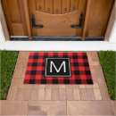 Search for black and red plaid doormats Monogrammed