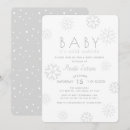 Search for grey and white baby shower invitations Snowflake
