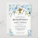 Search for gold floral bridal shower invitations Navy blue