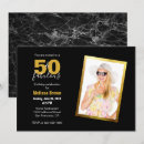 Search for black and gold 50th birthday invitations Faux gold foil