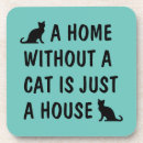 Search for funny cat coasters Black