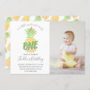 Search for pineapple 1st birthday invitations Watercolor