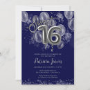 Search for royal blue silver sweet 16 invitations Girls 16th birthday