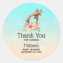 Search for blue giraffe baby shower stickers Watercolor