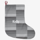 Search for gray and white christmas stockings Black