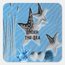 Search for blue sea shell stickers Under the sea