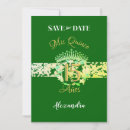 Search for emerald green save the dates Green and gold