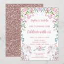 Search for twin girls birthday invitations Gold