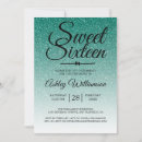 Search for emerald green sweet 16 invitations Elegant
