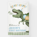 Search for dinosaur birthday banners Stomp chomp roar