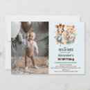 Search for unique boy 1st birthday invitations Wild one