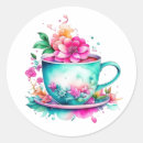 Search for vintage coffee cup stickers Flowers