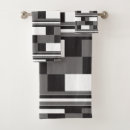 Search for black and grey stripes bath towels White