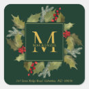 Search for green wreath stickers Monogram initial