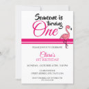 Search for flamingo 1st birthday invitations Girl