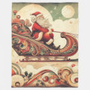 Search for christmas santa sleigh blankets Vintage