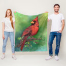 Search for red cardinal bird blankets Green
