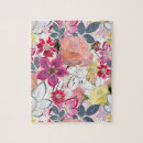 Search for pink flower puzzles Watercolor
